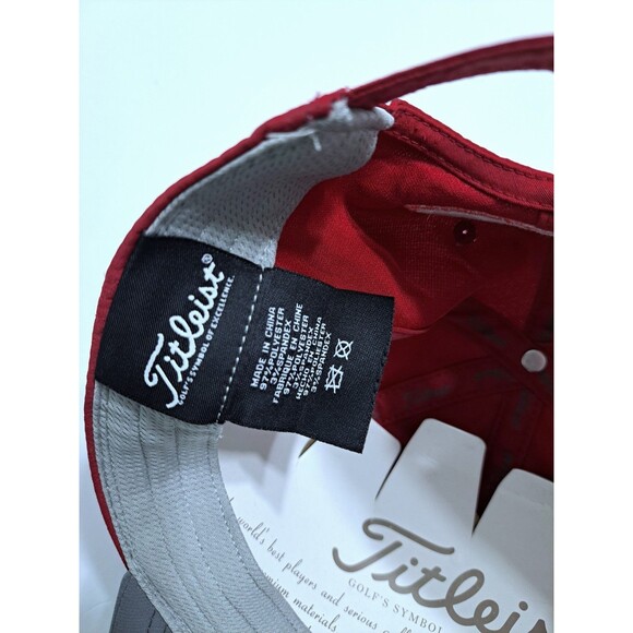 Titleist FJ Foot Joy Pro V1 Golf Hat Red Gray Red Cap Strapback - Picture 6 of 6